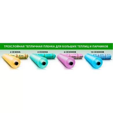Плівка для теплиць 100 мкм жовта 6м*50м "Планета Пластик" 24 місяці