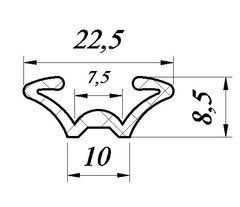 ПР-168, А=22,5 х В=8,5 мм, уплотнитель опускного стекла